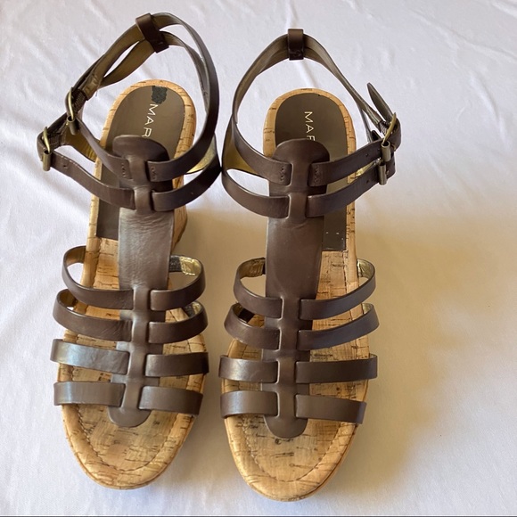 Marc Fisher Brown wedge gladiator style heels. Size 9 - Picture 1 of 14